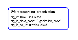 Figure 4 —  Instantiation of representing_organization template